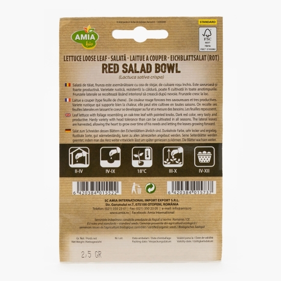Semințe de salată red bowl 2.5g