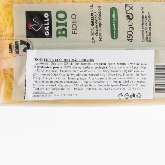 Fidea eco din grâu dur 450g
