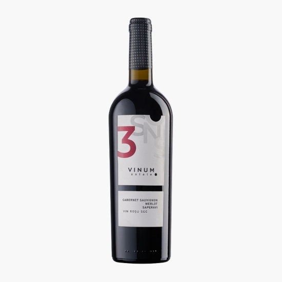 Vin roșu sec Cabernet Sauvignon, Merlot, Saperavi, 13.5%, 0.75l