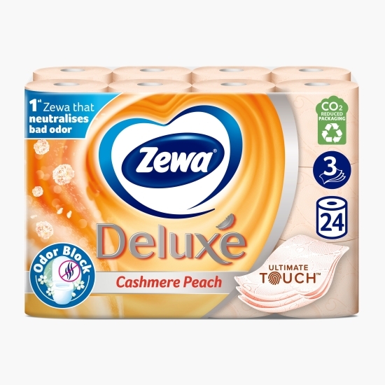 Hârtie igienică Deluxe Cashmere Peach, 3 straturi, 24 role