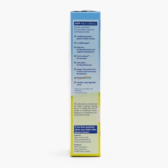 Lapte & Cereale - porumb cu fructe, fără zahăr adăugat, fără gluten, +6 luni, 250g