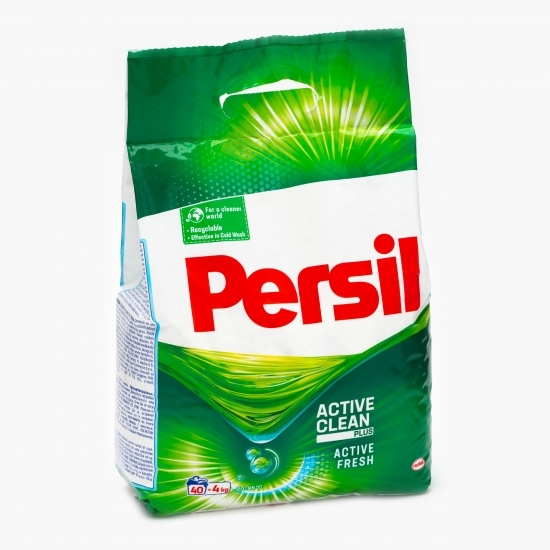 Detergent de rufe pudră automat Active Clean Plus, Active Fresh, 40 spălări, 4kg