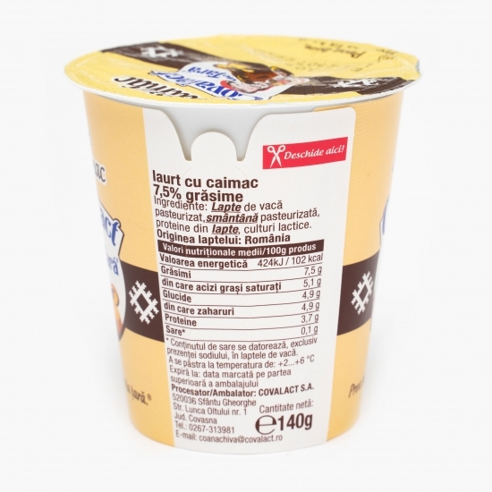 Iaurt cu caimac 7,5% grăsime 140g