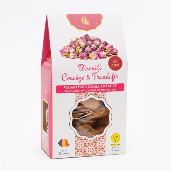 Biscuiți vegani cu coacăze și trandafiri 150g