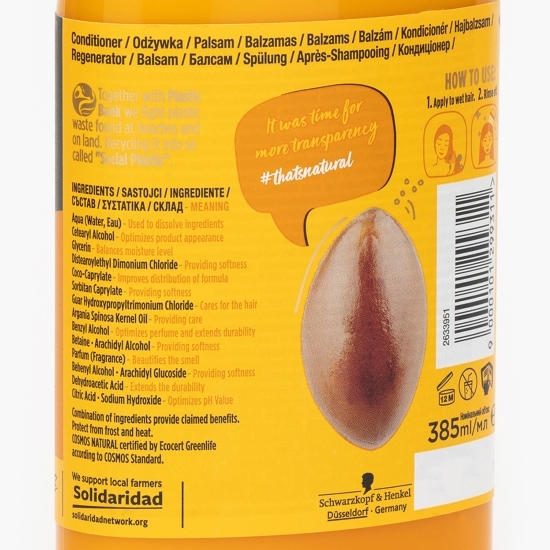 Balsam de păr bio cu ulei de argan 385ml