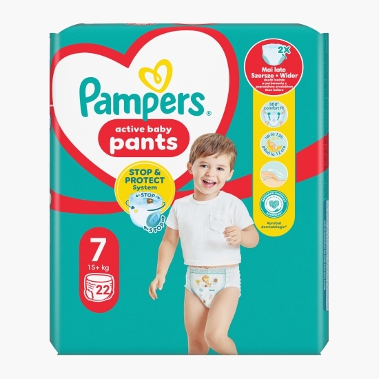 Scutece chiloțel Active Baby Pants mărimea 7, 15+ kg, 22 buc