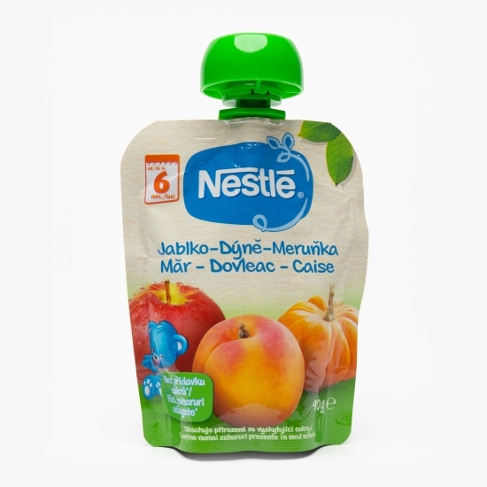 Piure bebeluși măr, dovleac și caise, +6 luni, 90g