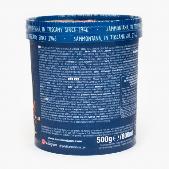 Înghețată cu aromă de vanilie și cremă cu caramel sărat 500g