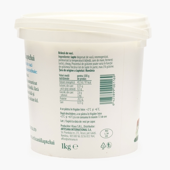 Brânză proaspătă de vacă 1% grăsime 1kg