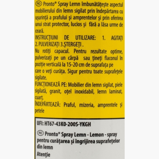 Spray curățare lemn lemon 0.3l