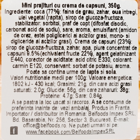 Mini prăjituri cu căpșuni 350g