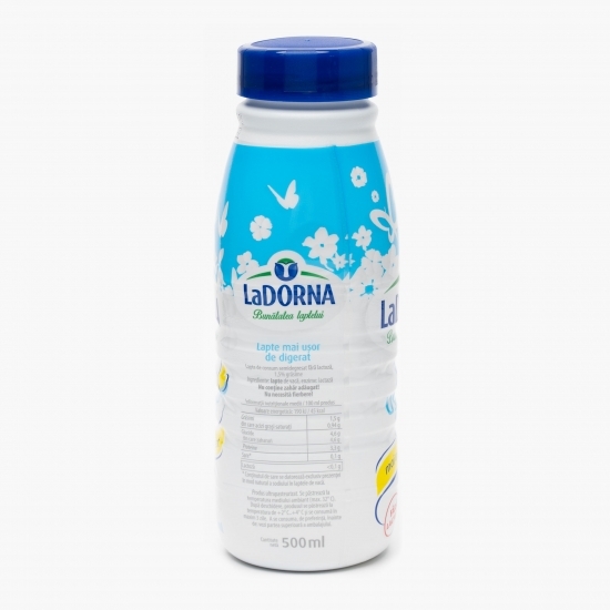 Lapte UHT fără lactoză, 1.5% grăsime, „Zile ușoare” 0.5l