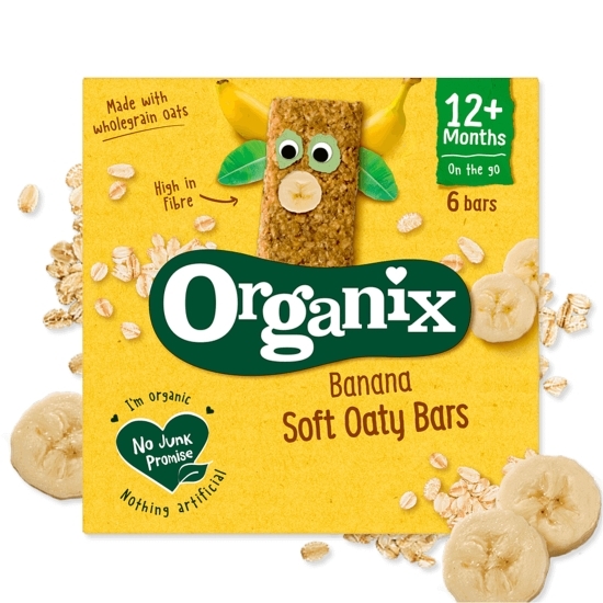 Batoane ecologice din ovăz integral cu banane, 6x23g, 12+ luni