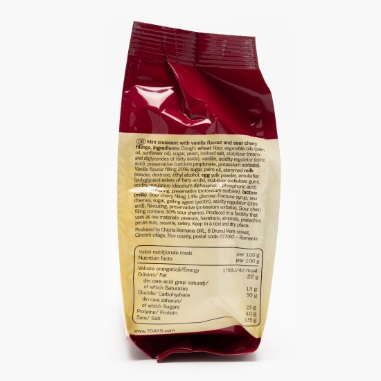 Mini croissants double cu umplutură cu aromă de vanilie și vișine 60g