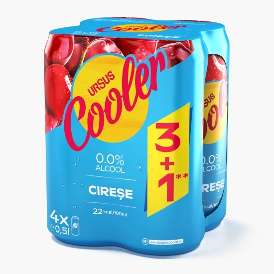 Bere blondă fără alcool cu aromă de cireșe 4x0.5l (3+1)