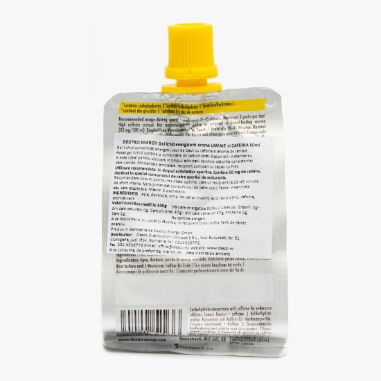 Gel lichid energizant aromă lămâie și cafeină 60ml