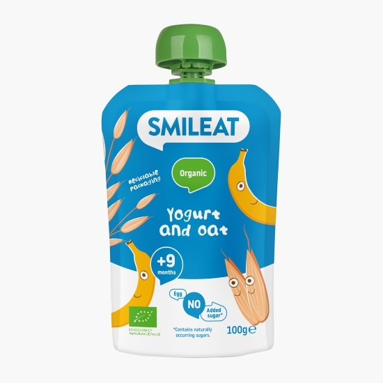 Piure eco din banane, iaurt și ovăz +9 luni, 100g
