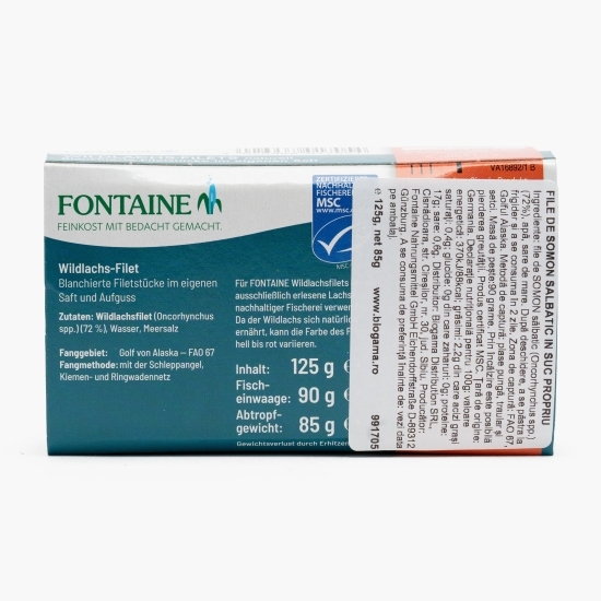 File de somon sălbatic în suc propriu, 125g