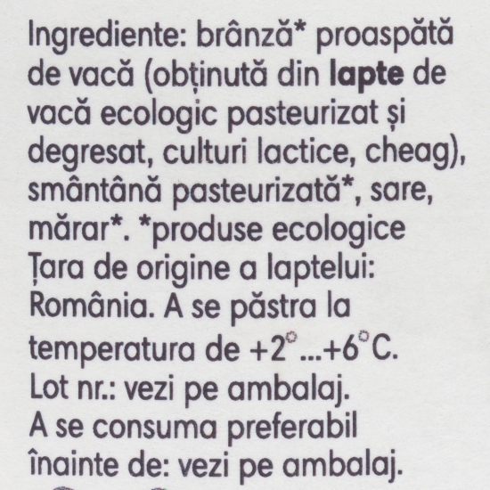 Brânză de vacă cu smântână și mărar, eco 175g