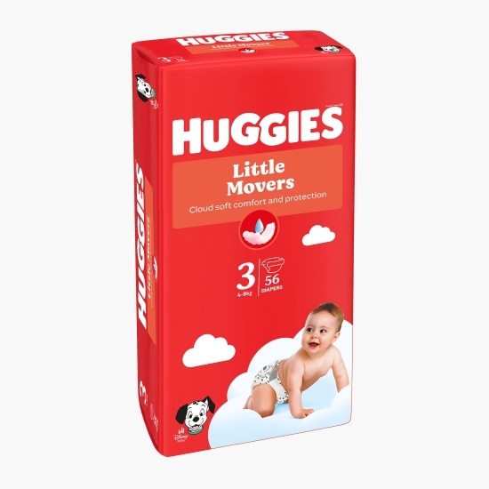 Scutece Little Movers, mărimea 3, 4-9 kg, 56 buc