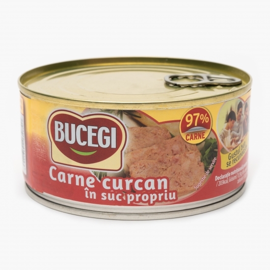 Carne curcan în suc propriu 300g