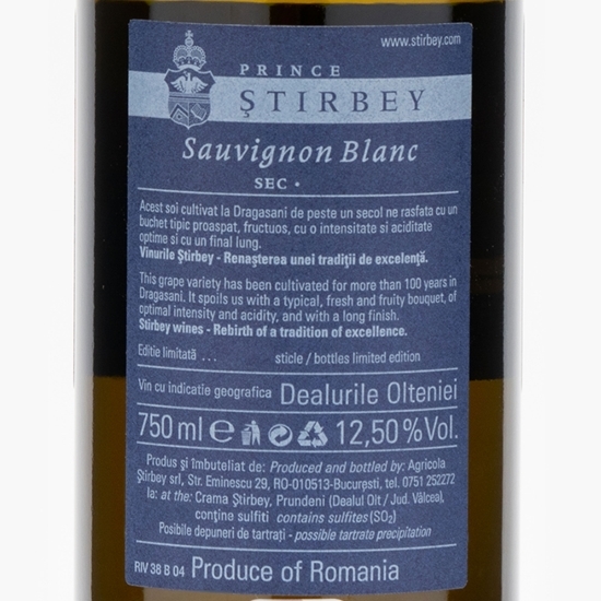 Vin alb sec Sauvignon Blanc, 12.5%, 750ml