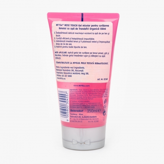 Gel de curățare 3 în 1 cu apă organică de trandafir 150ml