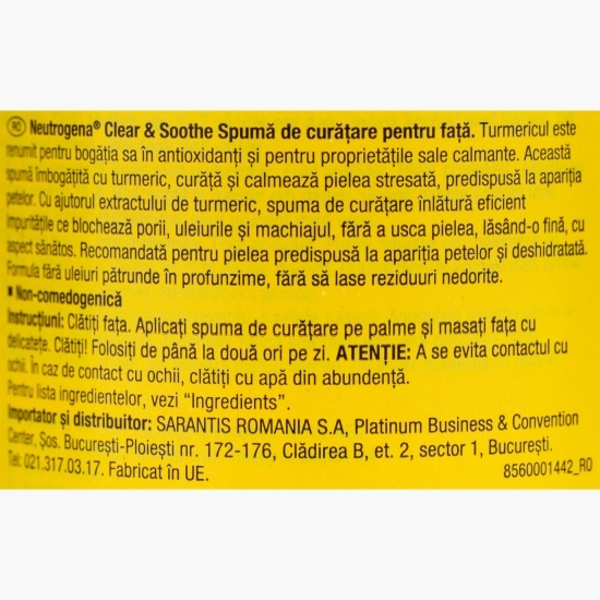 Spumă de curățare pentru ten Clear & Soothe 150ml