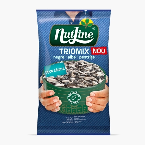 Mix de semințe negre, albe și pestrițe ușor sărate Triomix 100g