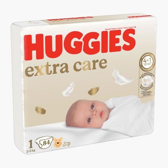 Scutece Extra Care, mărimea 1, Mega, 2-5 kg, 84 buc