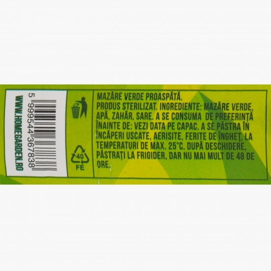 Mazăre verde proaspătă 420g