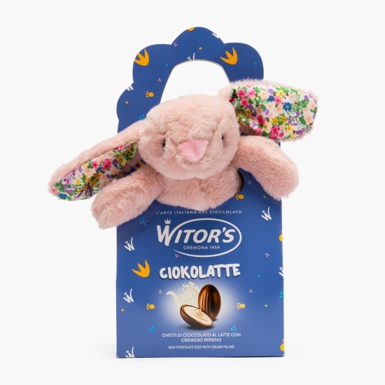 Praline cu ciocolată cu lapte și umplutură cremoasă Ciokolatte, cu jucărie de pluș, 120g