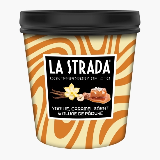 Înghețată cu vanilie, caramel sărat și alune de pădure 358g