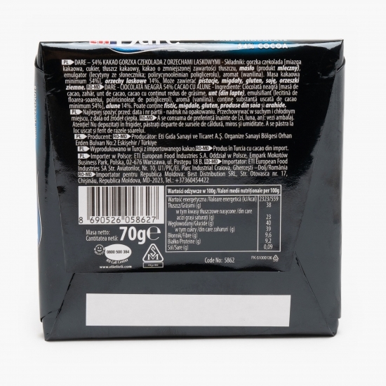 Ciocolată neagră cu alune 70g