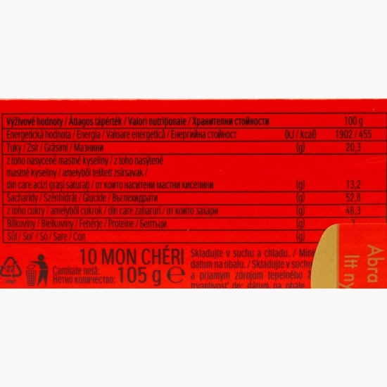 Praline de ciocolată cu cireașă întreagă în lichior 105g
