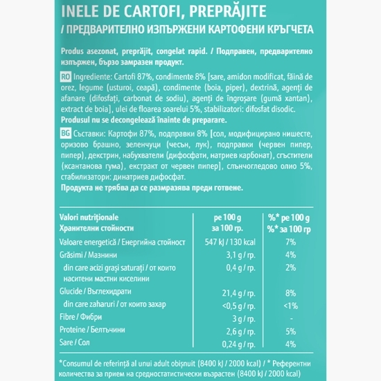 Inele de cartofi preprăjite Curly Fries 600g