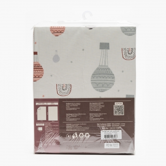 Set lenjerie pat Grey Ballons, 3 piese