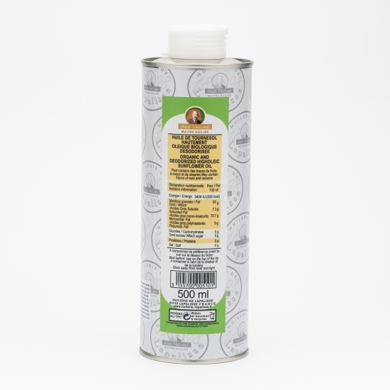Ulei de floarea-soarelui virgin eco dezodorizat (gust neutru) pentru prăjit 0.5l