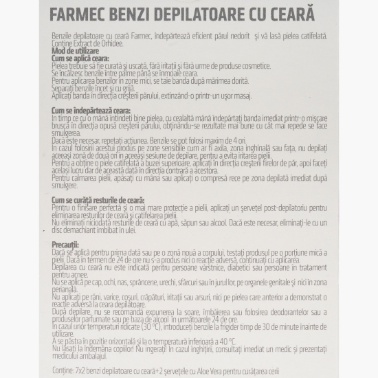Benzi depilatoare pentru corp, cu orhidee