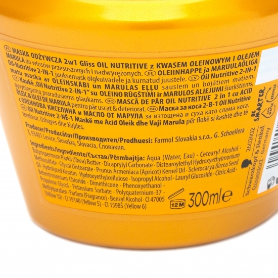 Mască pentru păr uscat și deteriorat Oil Nutritive 300ml