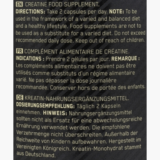 Creatină monohidrată micronizată, 200 capsule 294g