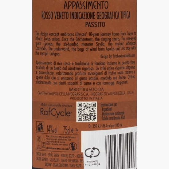 Vin roșu demisec Appassimento, 14%, 0.75l