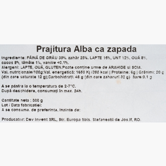 Prăjitură Albă ca Zăpada 300g