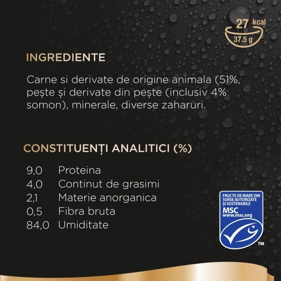 Hrană umedă pentru pisici adulte, 6x37.5g, Perfect Portions cu somon