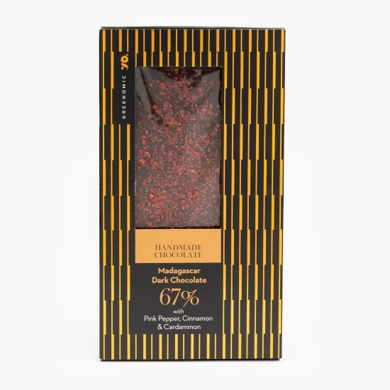 Ciocolată neagră Madagaskar cu piper roz, scorțișoară și cardamon 100g