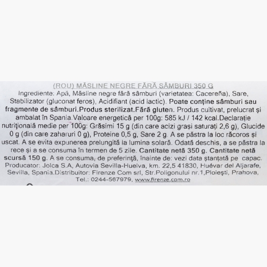 Măsline negre fără sâmburi 350g