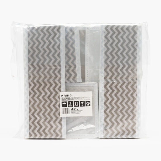 Set 3 cutii depozitare din material textil, 14x14cm/28x14cm/28x28cm