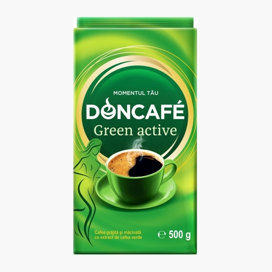 Green active 500g, cafea prăjită și măcinată cu extract de cafea verde