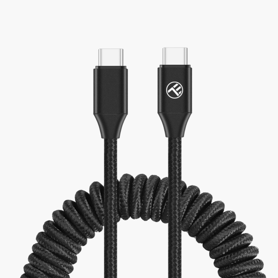 Cablu date flexibil Type-C - Type-C, ≈1.8m, negru