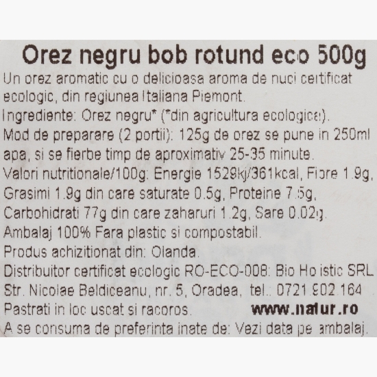 Orez negru bob rotund eco 500g